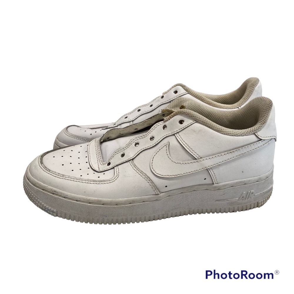 Nike Air Air Force 1 Triple White Low Top Youth Size 4Y 314192-117 NO LACES